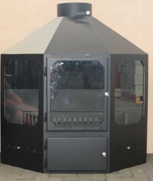 Custom glass fireplace